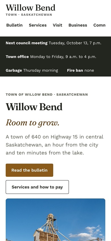 The same page on a phone.